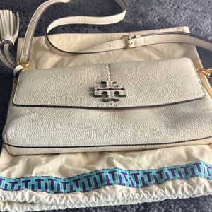 Tory Burch Cream McGraw Leather Crossbody